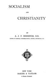 Cover of: Socialism and Christianity by A. J. F. Behrends, A. J. F. Behrends