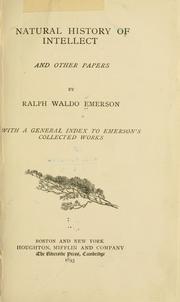 Cover of: Natural history of intellect and other papers