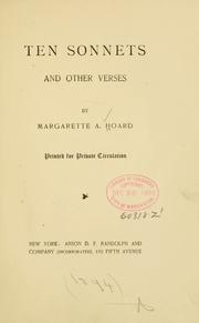 Cover of: Ten sonnets and other verses