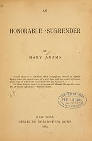 Cover of: An honorable surrender by Mary Adams