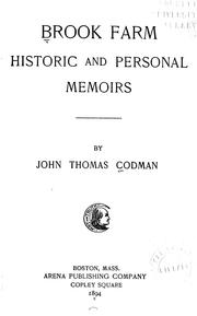 Cover of: Brook Farm by John Thomas Codman