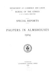 Cover of: Paupers in almshouses 1904. by United States. Bureau of the Census