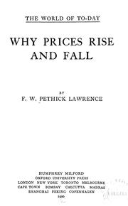 Cover of: Why prices rise and fall