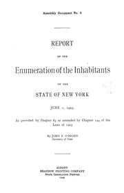 Cover of: Report of the enumeration of the inhabitants of the state of New York: June 1, 1905.