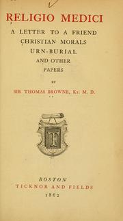 Cover of: Religio medici by Thomas Browne