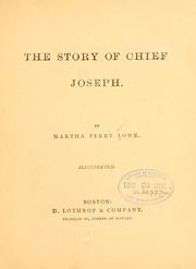 The story of Chief Joseph by Martha Perry Lowe