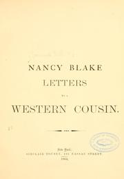 Nancy Blake letters to a western cousin by Ruth Natalie Cromwell