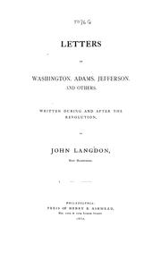 Cover of: Letters by Washington, Adams, Jefferson, and others