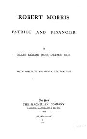Cover of: Robert Morris, patriot and financier