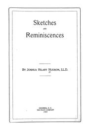 Cover of: Sketches and reminiscences