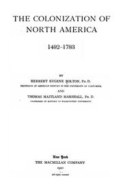 Cover of: The colonization of North America, 1492-1783 by Herbert Eugene Bolton