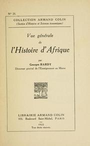 Cover of: Vue générale de l'histoire d'Afrique