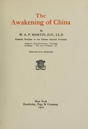 Cover of: The awakening of China by W. A. P. Martin
