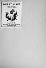Cover of: Robert Burns: rare print collection