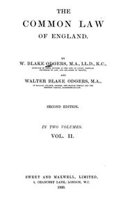 Cover of The common law of England