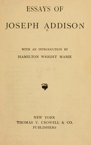 Cover of: Essays of Joseph Addison by Joseph Addison