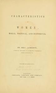 Cover of: Characteristics of women, moral, poetical, and historical. by Mrs. Anna Jameson