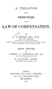Cover of: A treatise on the principles of the law of compensation