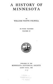 Cover of: A history of Minnesota