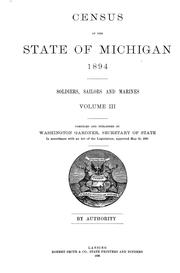 Cover of: Census of the state of Michigan, 1894 ..