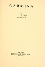 Cover of: Carmina by T. A. Daly, T. A. Daly