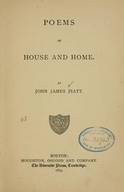 Cover of: Poems of house and home by John James Piatt