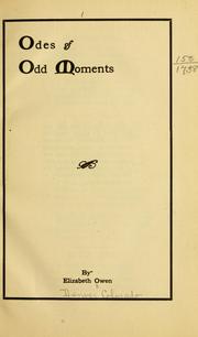 Odes of odd moments by Elizabeth Owen