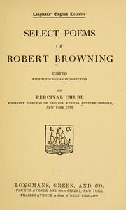 Cover of: Select poems of Robert Browning by Robert Browning