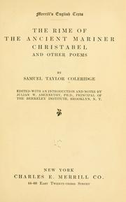 Cover of: The rime of the ancient mariner: Christabel, and other poems