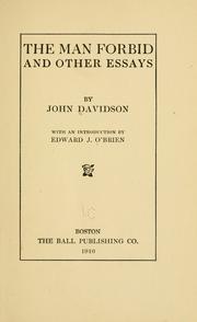 The man forbid by John Davidson