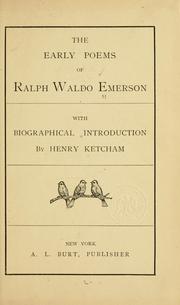 Cover of: The early poems of Ralph Waldo Emerson