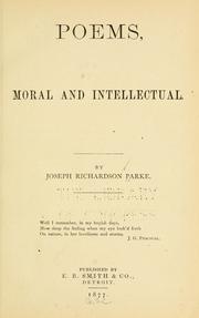 Cover of: Poems, moral and intellectual.