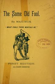 Cover of: The same old fool.