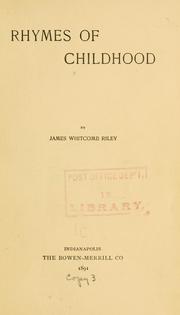 Cover of: Rhymes of childhood by James Whitcomb Riley