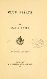 Club essays by Swing, David