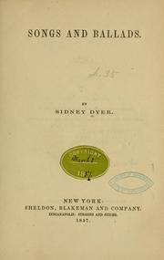 Cover of: Songs and ballads.