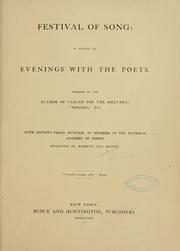 Cover of: Festival of song: a series of evenings with the poets.