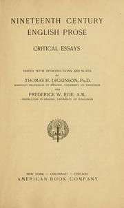 Cover of: Nineteenth century English prose: critical essays