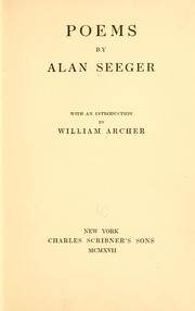 Cover of: Poems by Alan Seeger