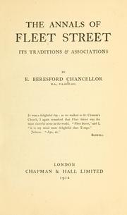 Cover of: The annals of Fleet Street by E. Beresford Chancellor