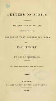 Cover of: Letters on Junius by Isaac Newhall