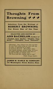 Cover of: Thoughts from Browning by Robert Browning