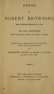 Poems of Robert Browning from the author's revised text of 1889 by Robert Browning