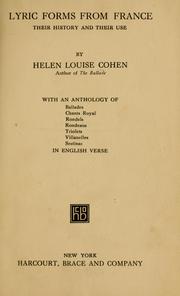 Cover of: Lyric forms from France by Cohen, Helen Louise