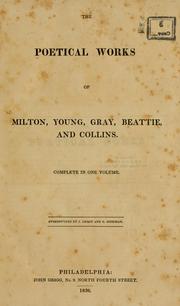 Cover of: The Poetical works of Milton, Young, Gray, Beattie, and Collins.