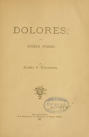 Cover of: Dolores: and other poems