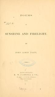 Cover of: Poems in sunshine and firelight. by John James Piatt