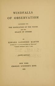 Cover of: Windfalls of observation: gathered for the edification of the young and the solace of others