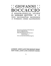 Cover of: Giovanni Boccaccio: a biographical study