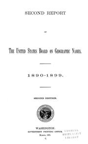 Cover of: Second report of the United States Board on Geographic Names.  1890-1899.